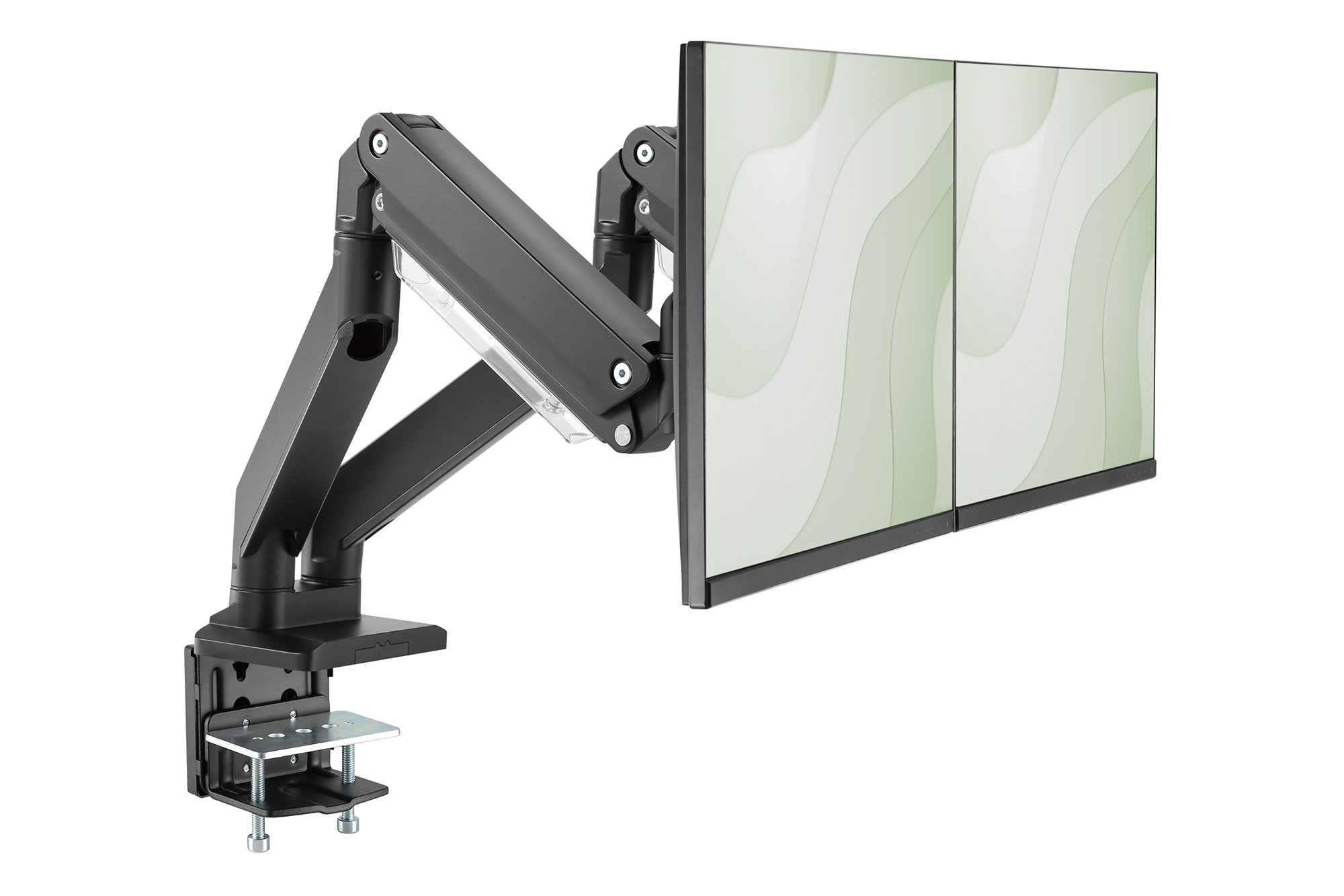 DIGITUS DA-90427 Universal Dual Monitorhalter mit Gasdruckfeder und Klemmbefestigung