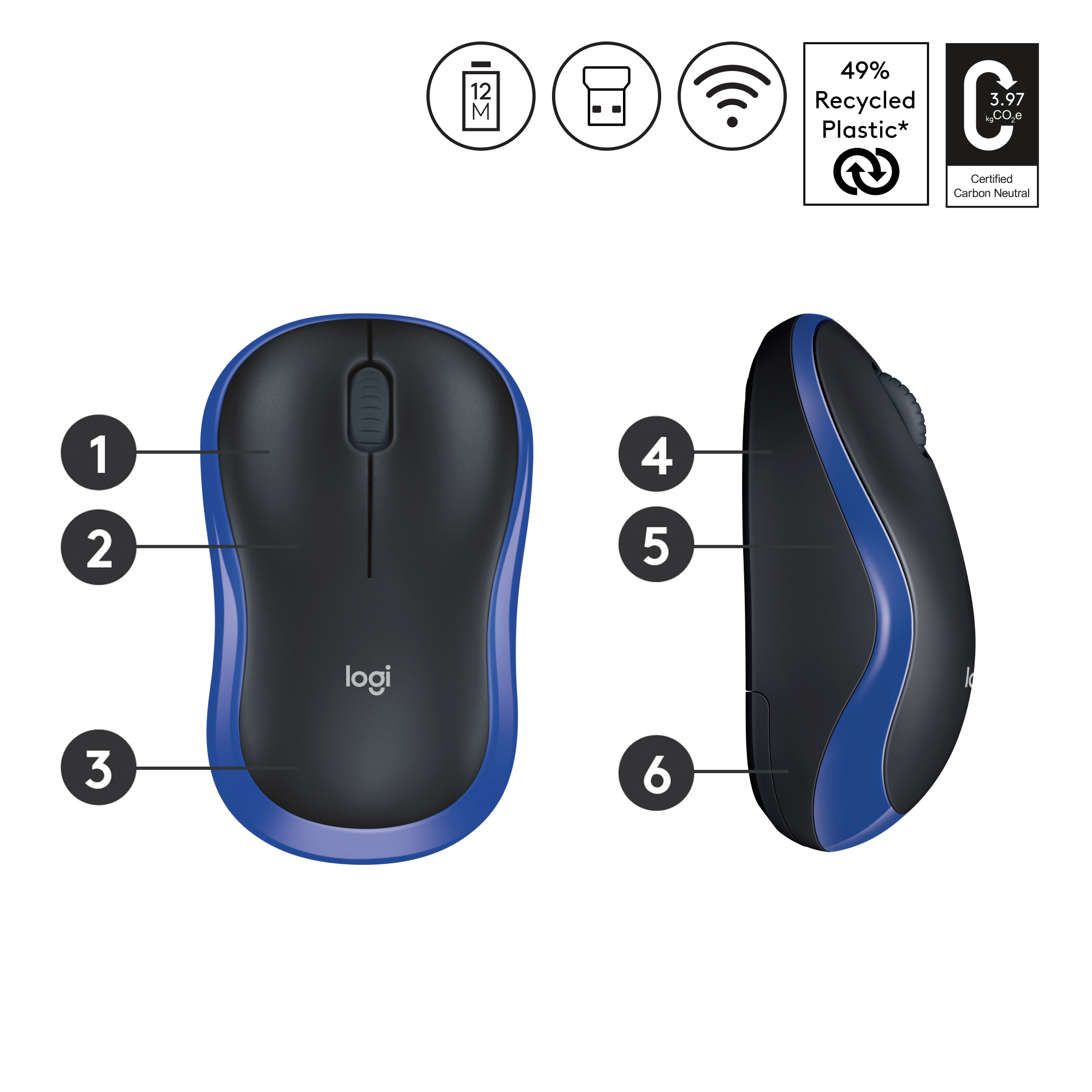 Logitech Maus M185 blau