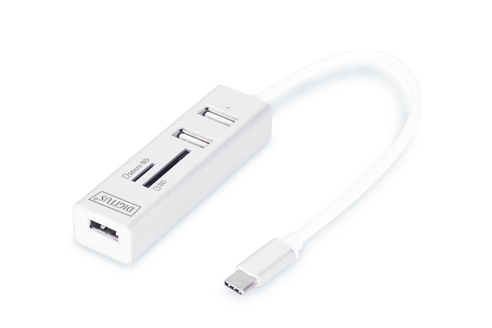 DIGITUS DA-70243 USB Typ-C™ OTG 3-Port Hub + Kartenleser