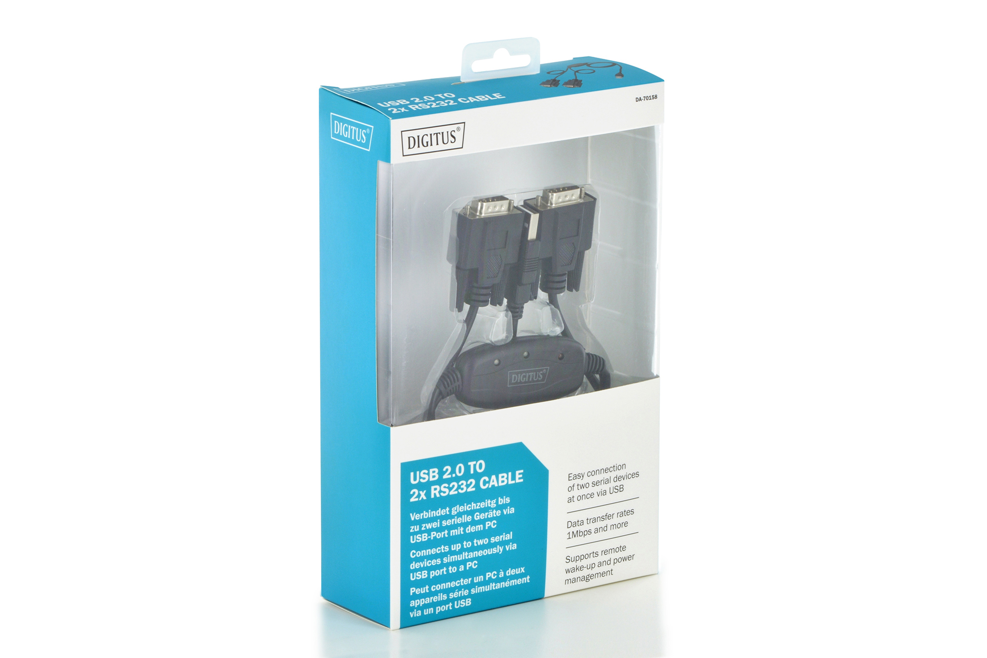 DIGITUS DA-70158 Adapter USB 2.0 zu 2x RS232-Kabel
