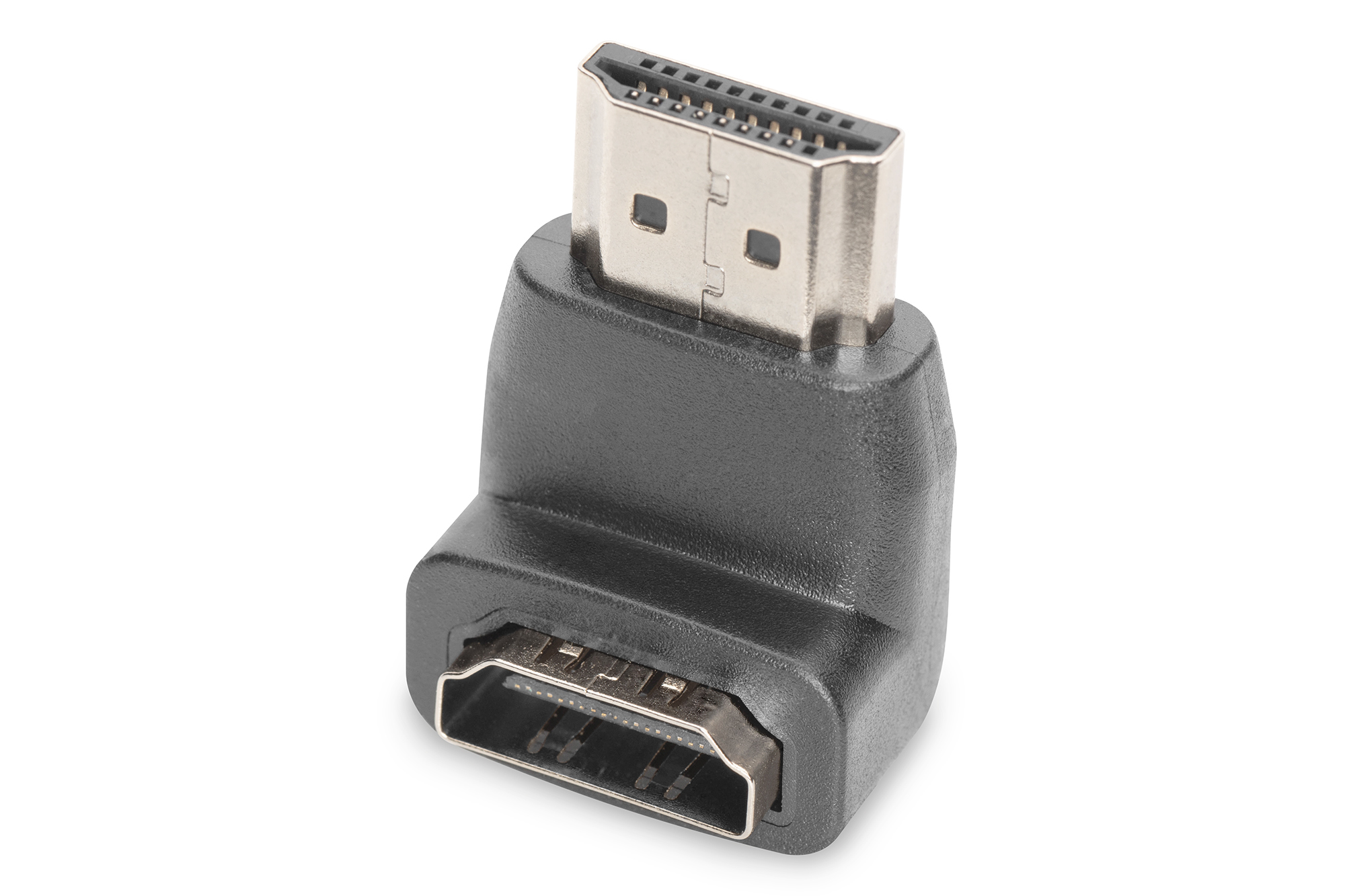 DIGITUS AK-330502-000-S HDMI Adapter, Typ A, 90ø angled St/Bu, Ultra HD 60p, sw, gold