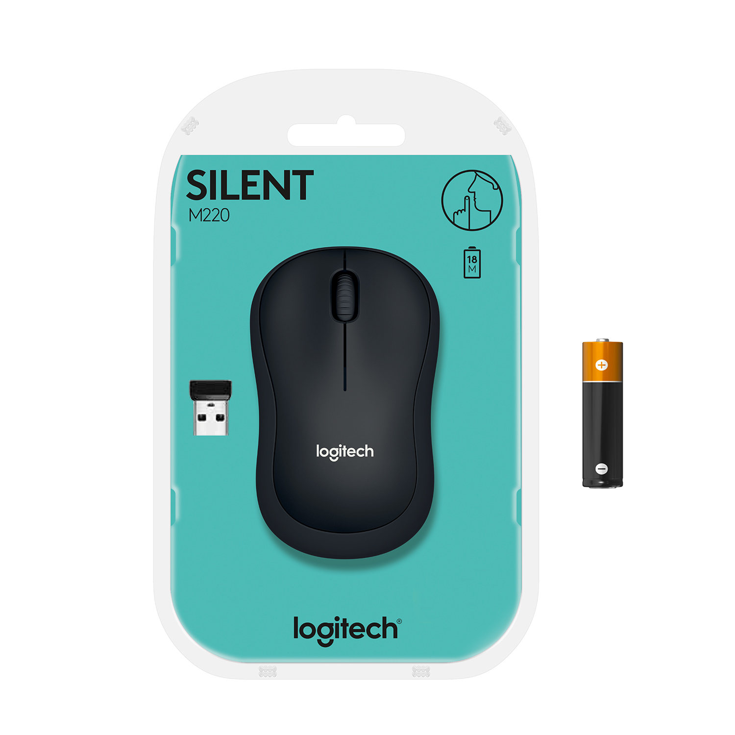 Logitech Maus M220 Silent, schwarz