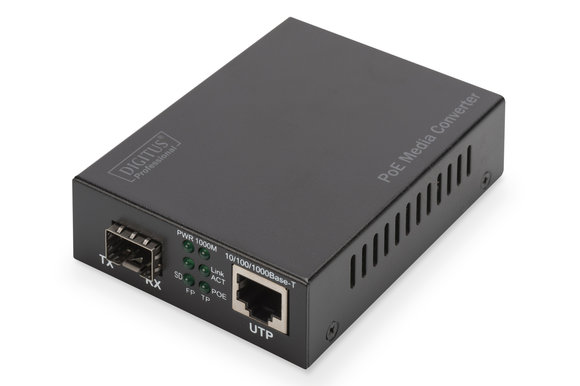 DIGITUS DN-82140 Gigabit PoE Medienkonverter, RJ45 / SFP, PSE