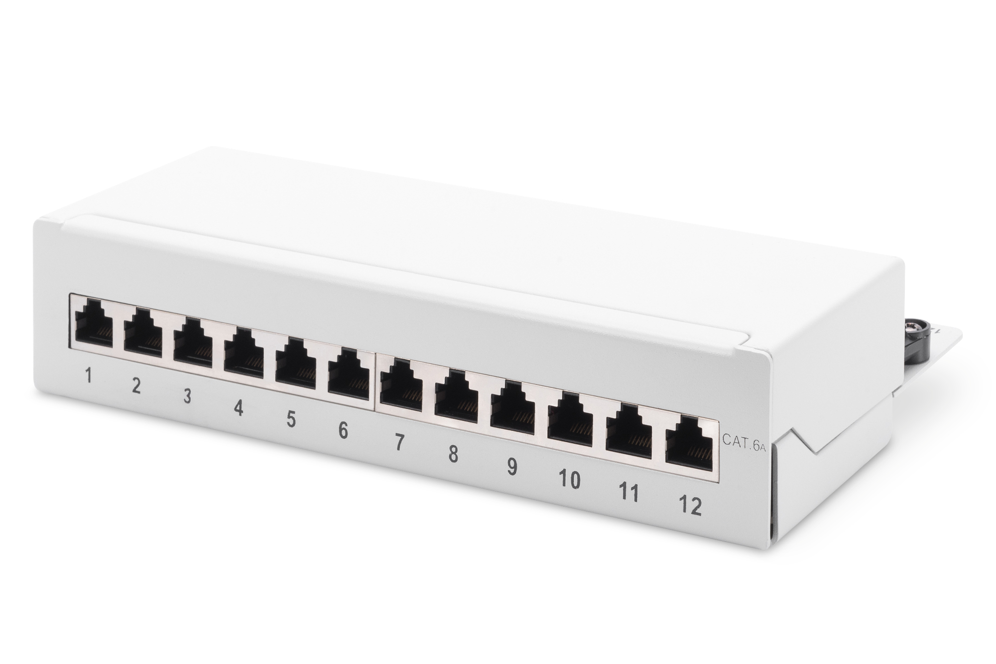 DIGITUS DN-91612SD-EA-G Desktop CAT 6A, Klasse EA Patch Panel, geschirmt, grau