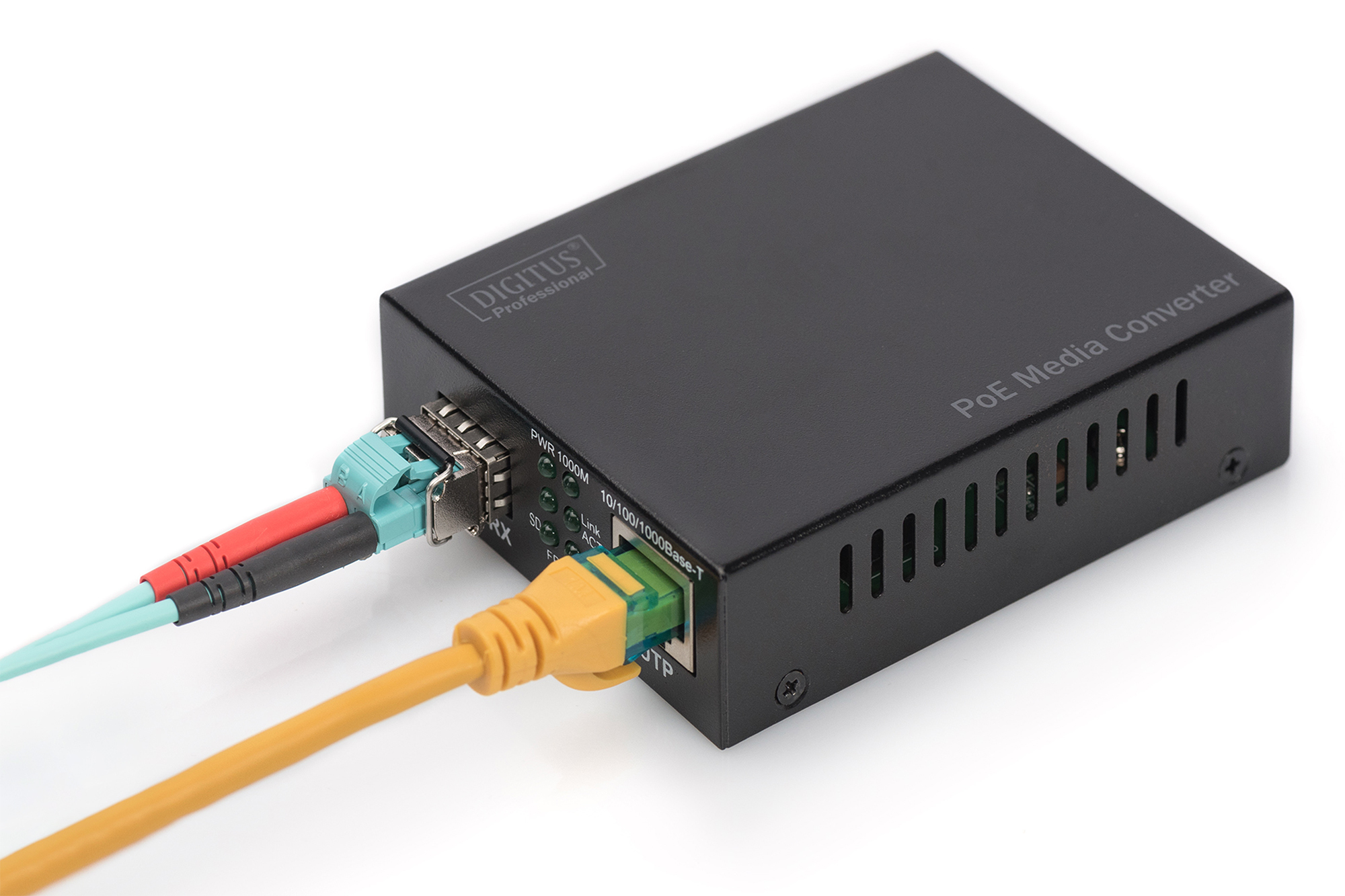 DIGITUS DN-82140 Gigabit PoE Medienkonverter, RJ45 / SFP, PSE