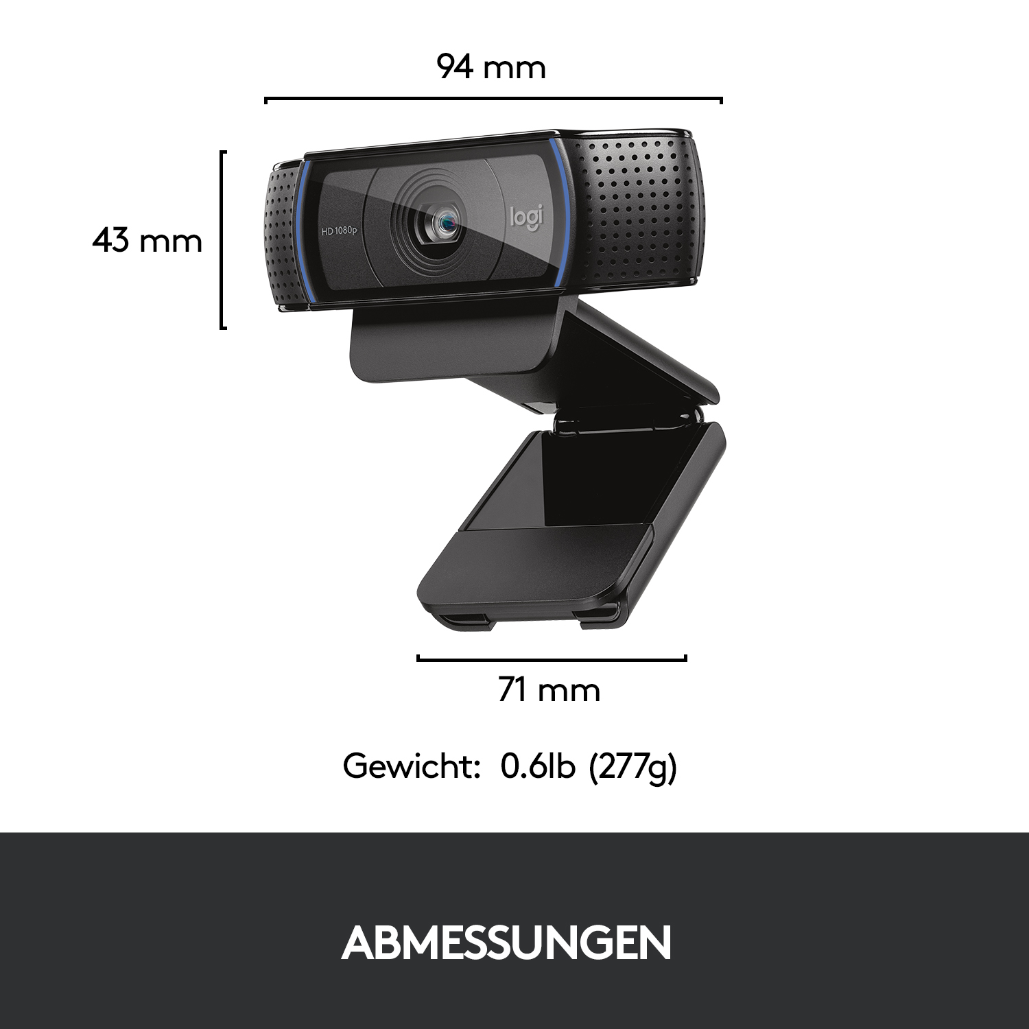 Logitech Kamera C920 HD Pro Webcam, schwarz