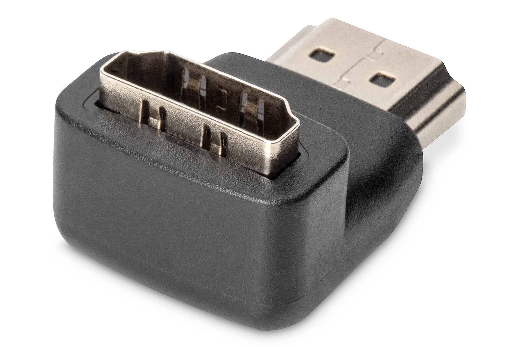 DIGITUS AK-330502-000-S HDMI Adapter, Typ A, 90ø angled St/Bu, Ultra HD 60p, sw, gold