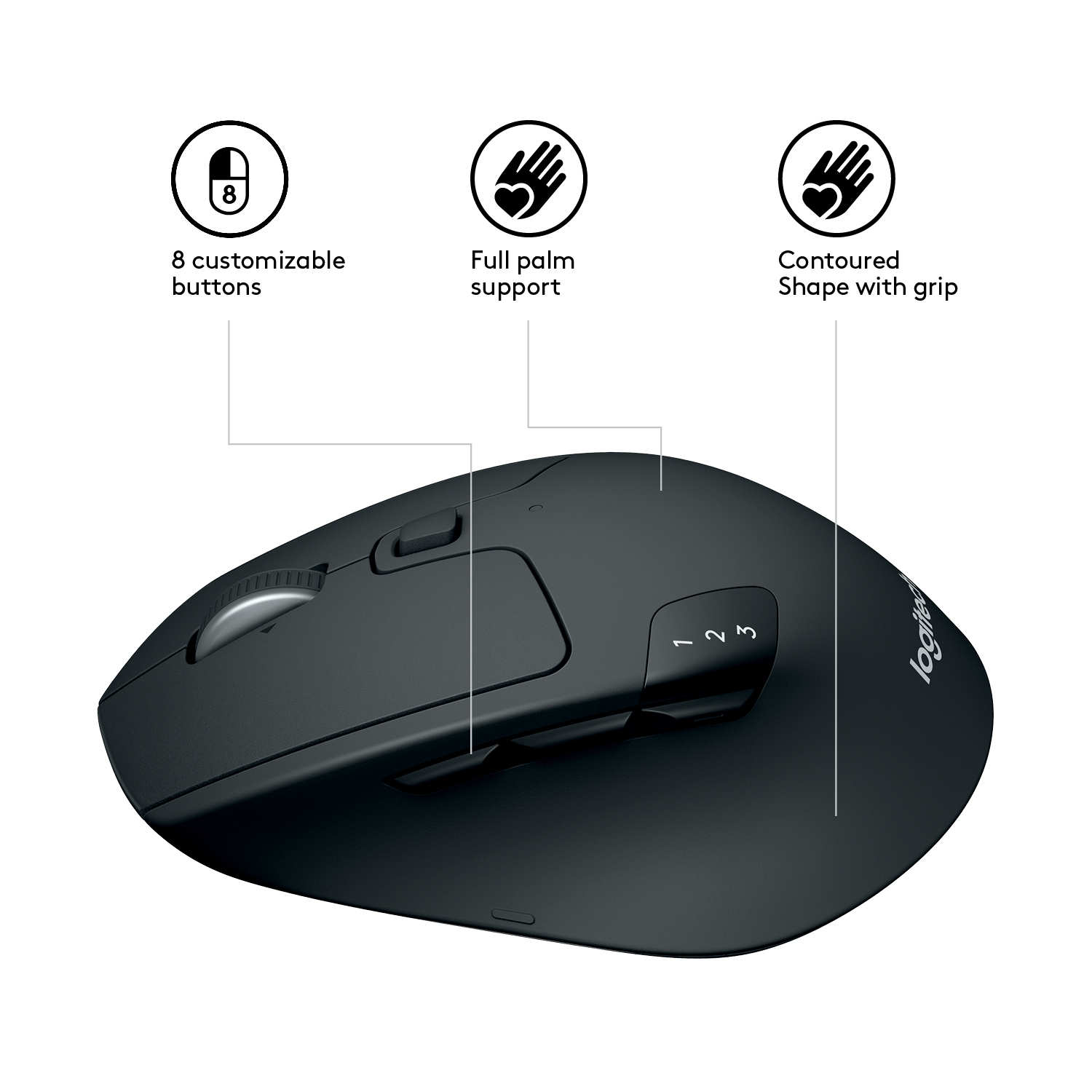 Logitech Maus M720 Triathlon, schwarz