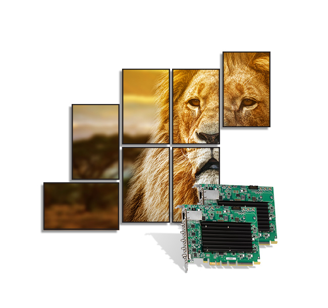 Matrox QuadHead2Go PCIe Karte 1x DisplayPort 1.2 Eingang - 4x HDMI Ausgänge