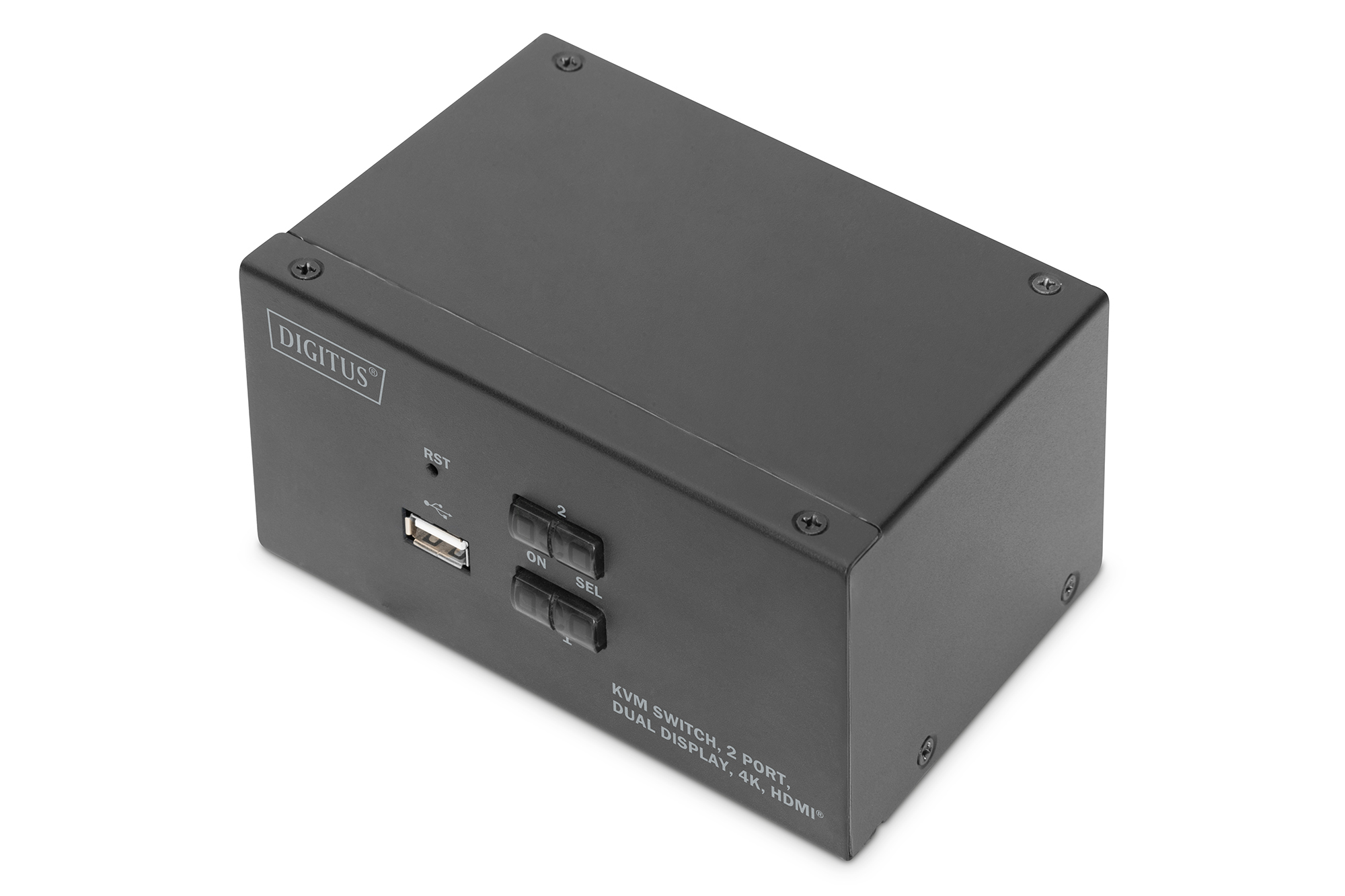 DIGITUS DS-12860 KVM-Switch, 2-Port, Dual-Display, 4K, HDMI