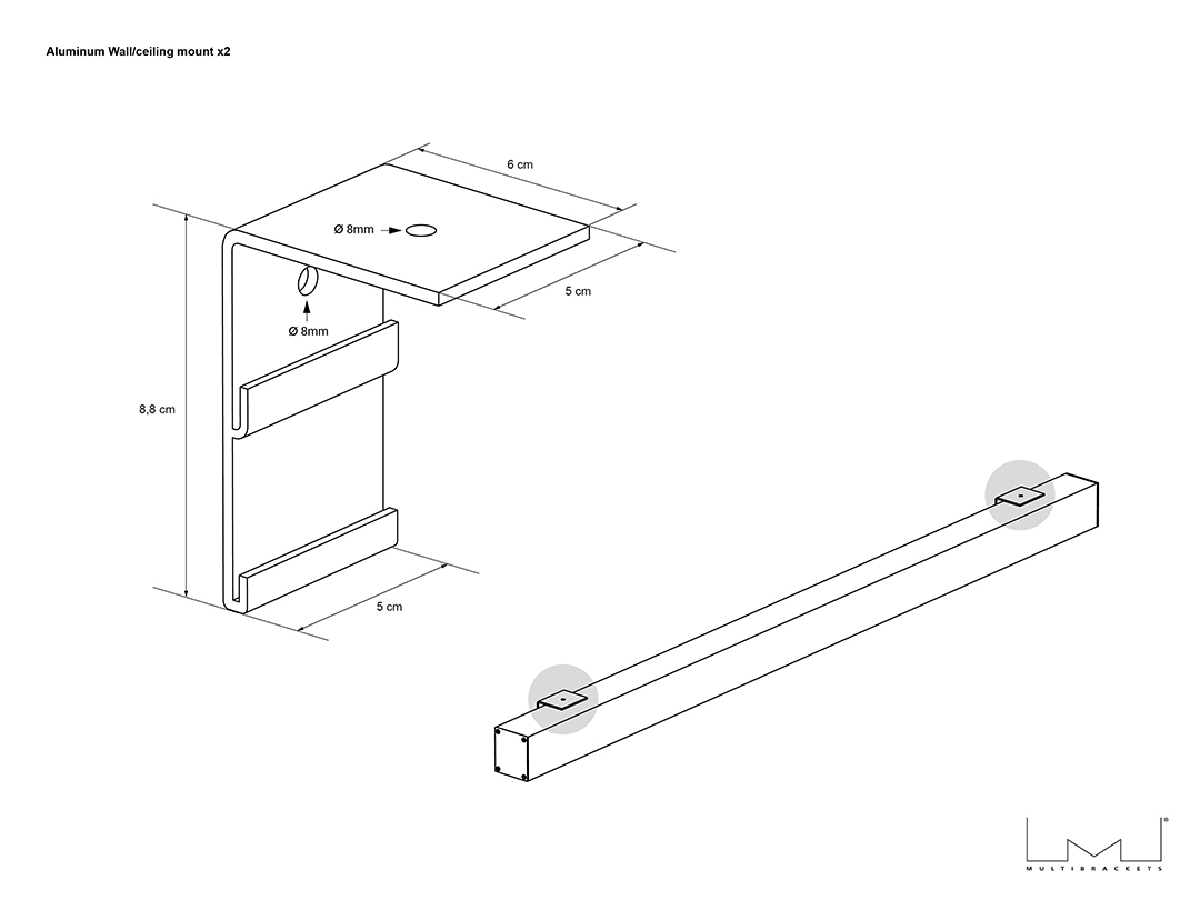Aluminium, Wandmontage, Schiene, Armatur, Lichtbau