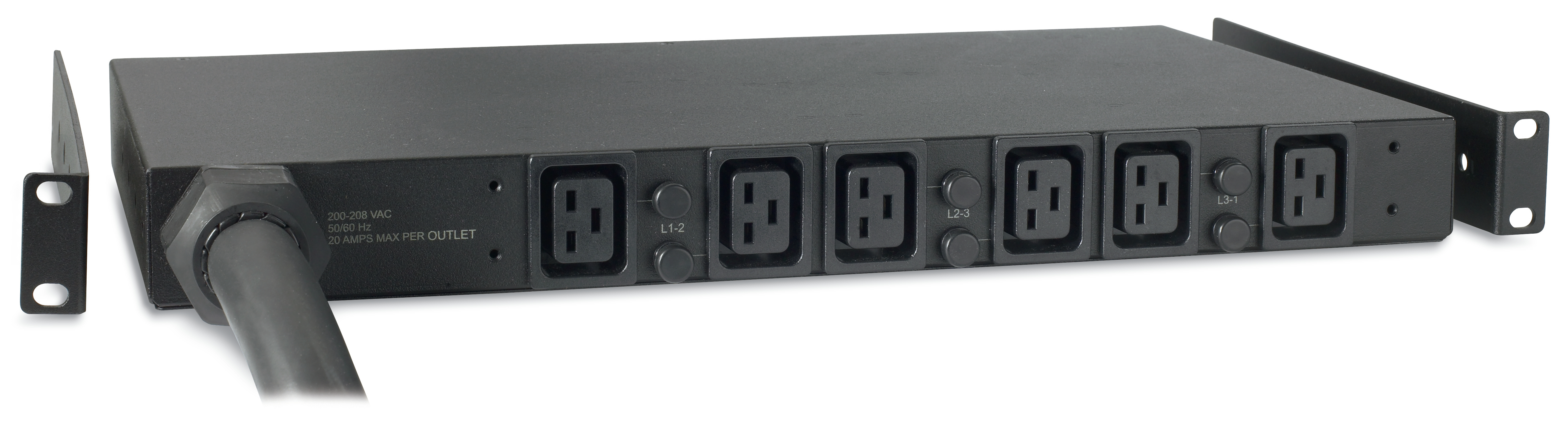 APC AP7526 - Rack PDU, Basic, 1U, 22KW, 400V, (6) C19