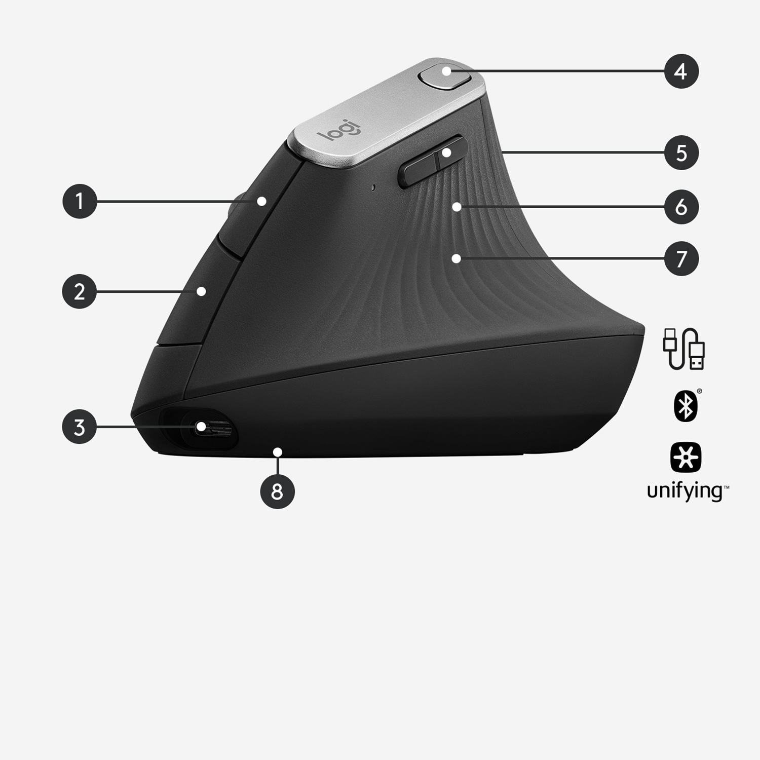 Logitech Maus MX Vertical, schwarz