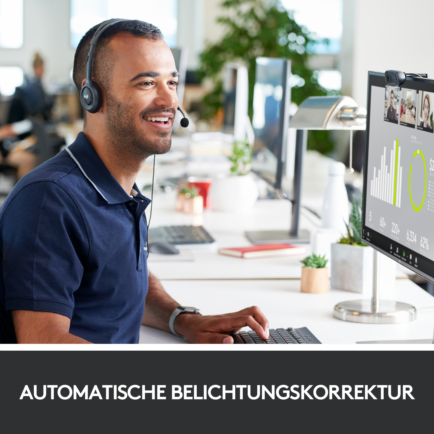 Logitech Kamera C270 HD Webcam, schwarz