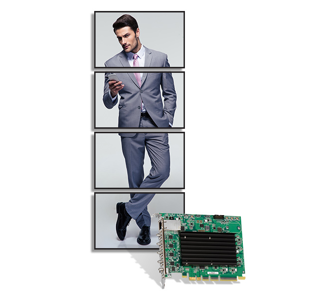 Matrox QuadHead2Go PCIe Karte 1x DisplayPort 1.2 Eingang - 4x HDMI Ausgänge