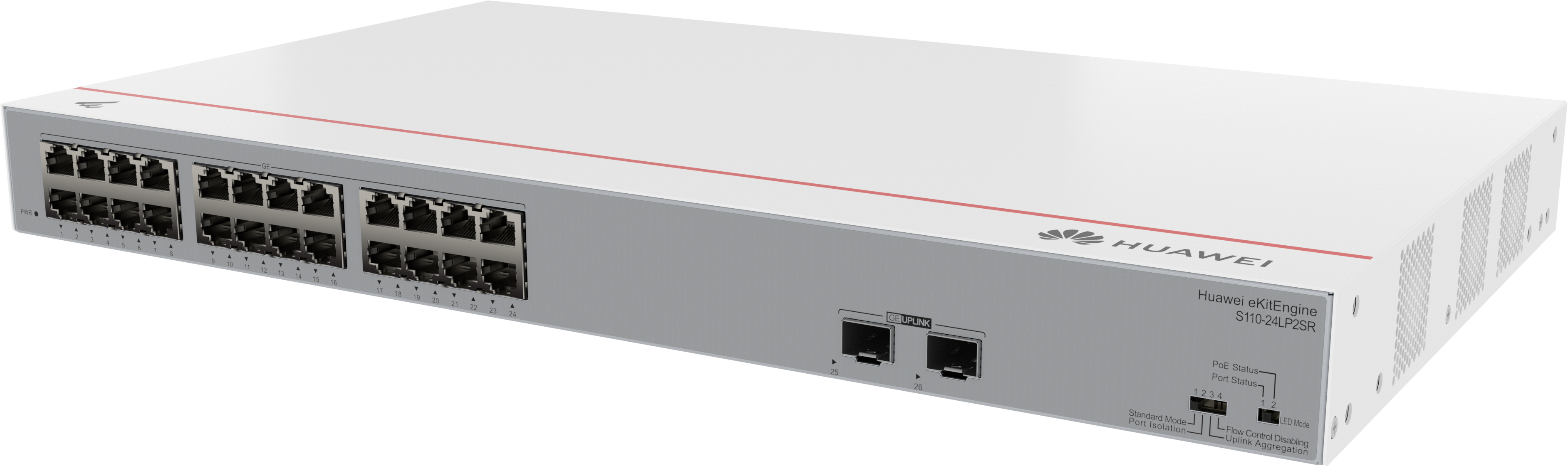 HUAWEI Switch (unmanaged) S110-24LP2SR (24*10/100/1000BASE-T ports, 2*GE SFP ports, PoE+, AC power)