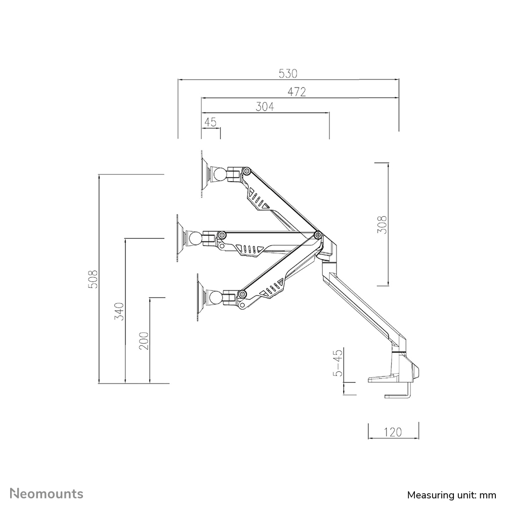 Neomounts Tisch-Monitorarm dual neigbar, schwenkbar, drehbar (VESA 100x100) FPMA-D750DWHITE2