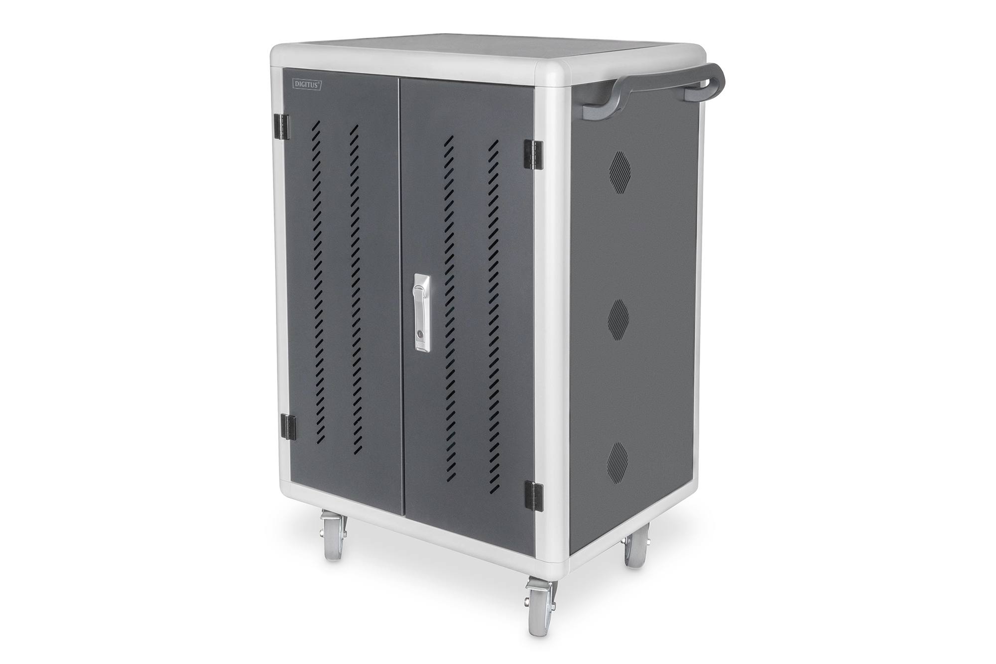 DIGITUS DN-45005 Mobiler Ladeschrank, 15.6", USB-A, UV-C, Datensync 30 Ladestationen, PDU, Lüfter, 1260 x 824 x 650 mm