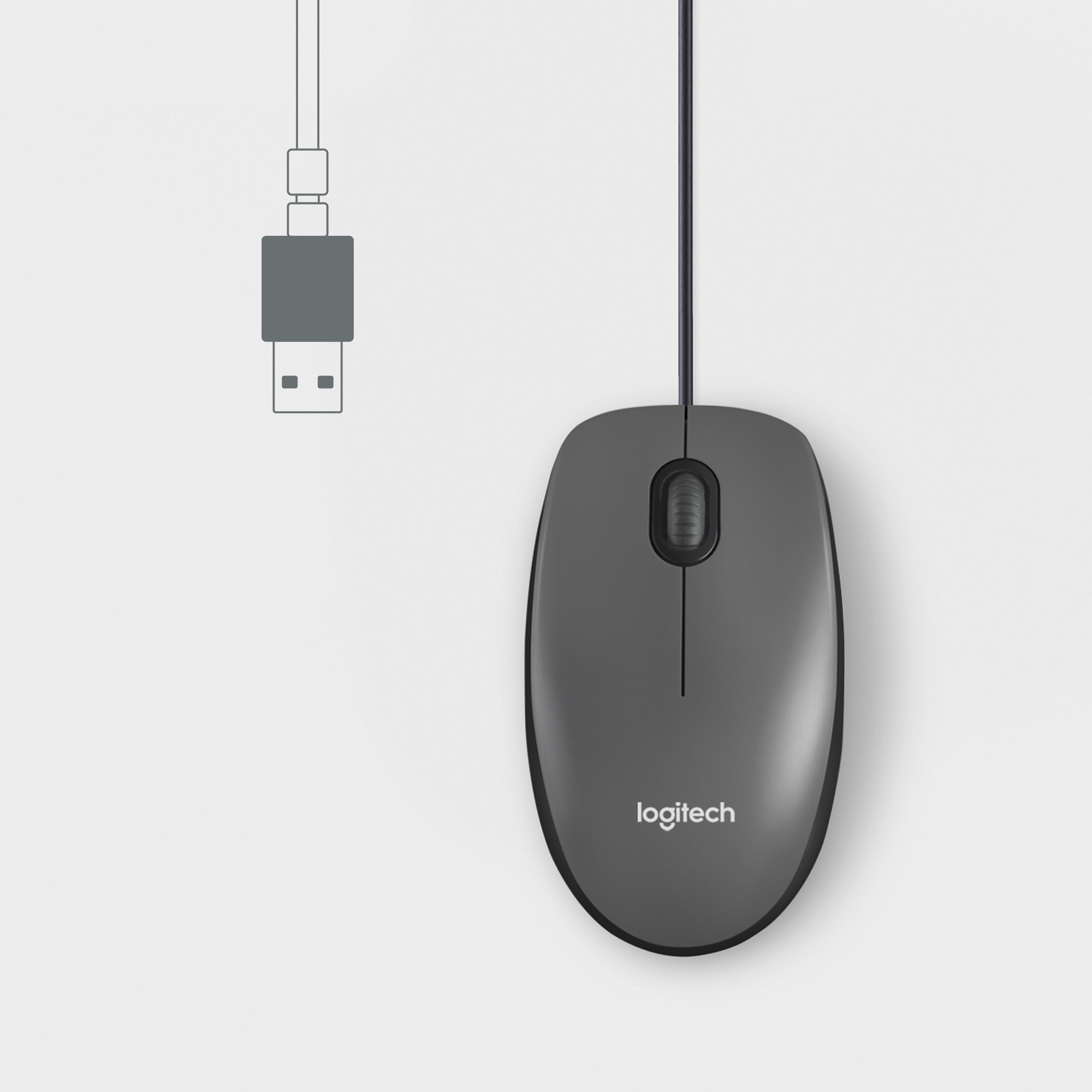 Logitech Maus M100 USB, schwarz