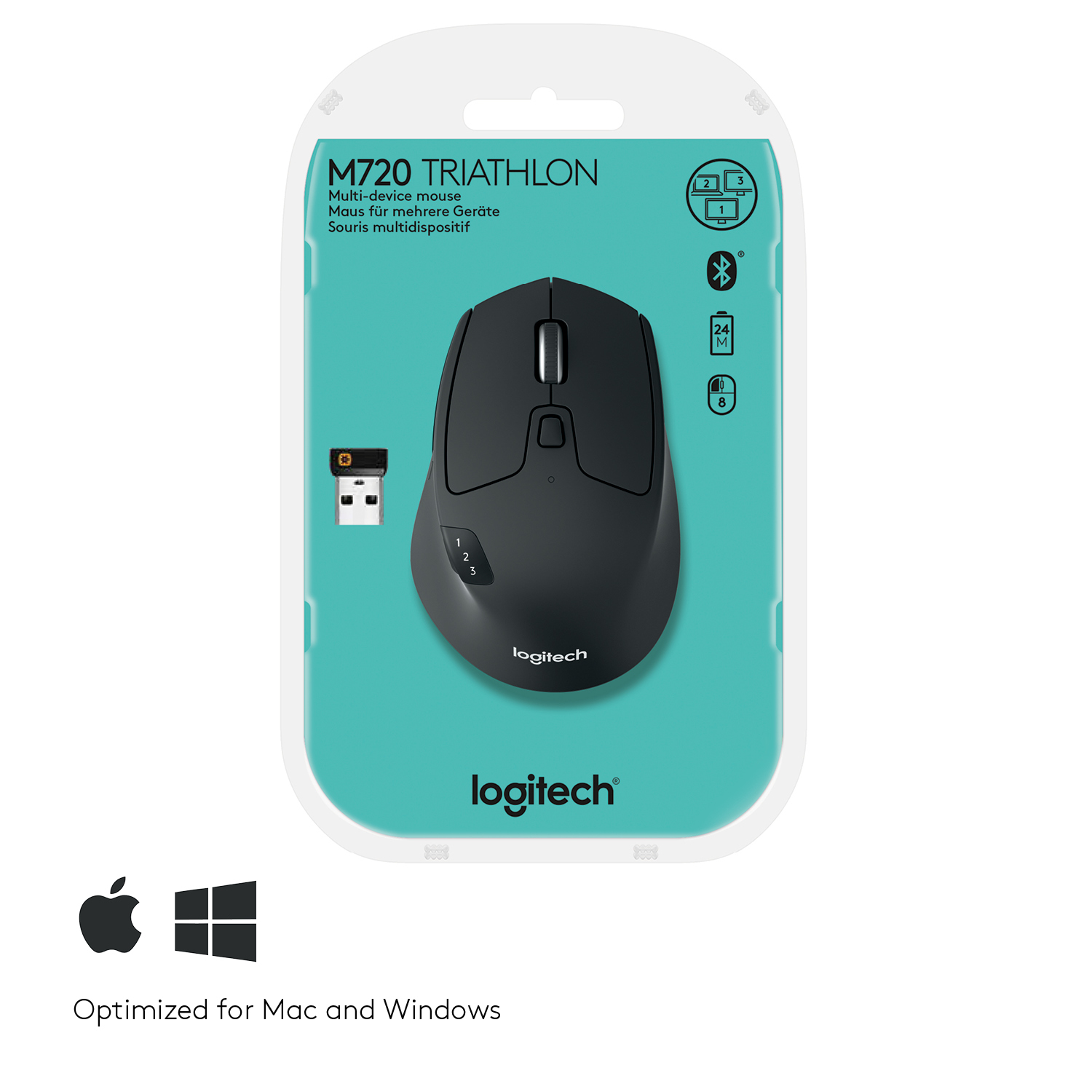 Logitech Maus M720 Triathlon, schwarz