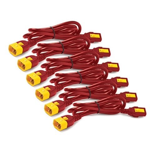 APC AP8702S-WWX340 - Power Cord Kit (6 ea), Locking, C13 TO C14, 0.6m, Red