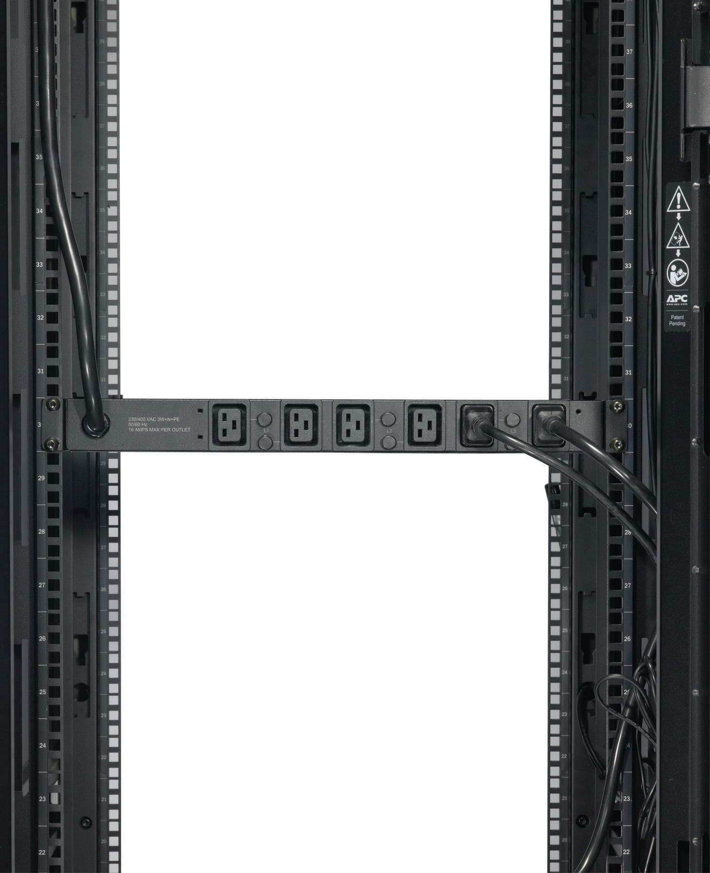 APC AP7526 - Rack PDU, Basic, 1U, 22KW, 400V, (6) C19