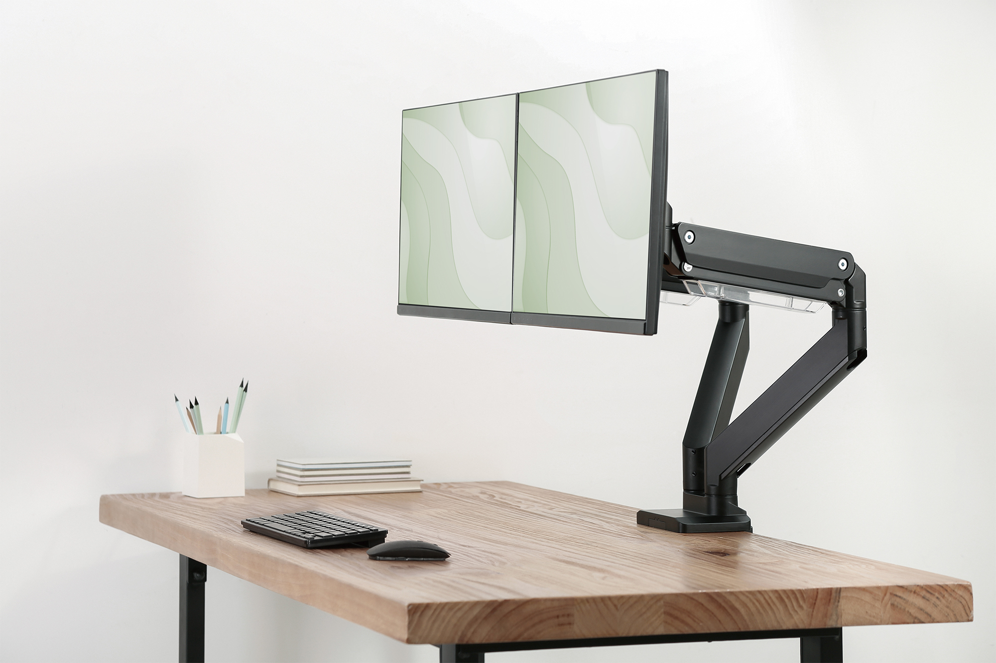 DIGITUS DA-90427 Universal Dual Monitorhalter mit Gasdruckfeder und Klemmbefestigung