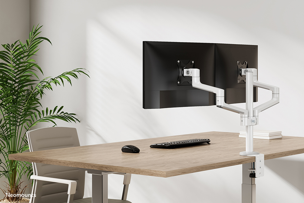 Neomounts Monitor-Tischhalterung - Klemme /Bolzen - 43,2 cm (17") - 68,6 cm (27") - 100 x 100 mm - Höhenverstellung - Weiß