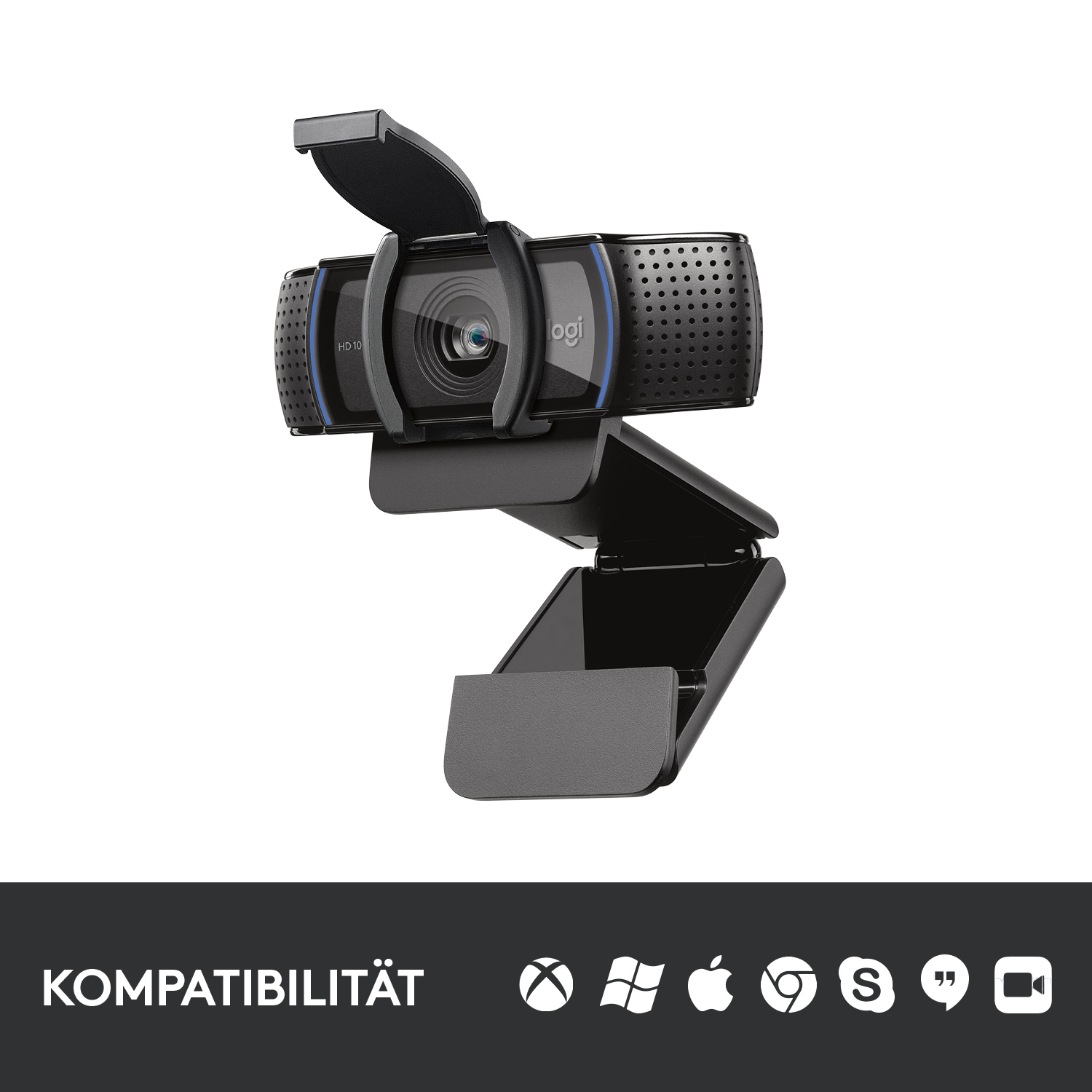 Logitech Kamera C920S Webcam, schwarz