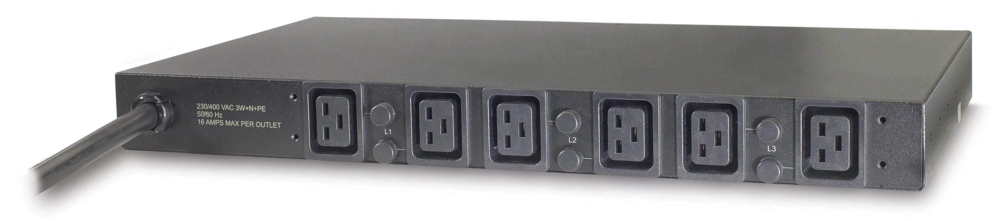 APC AP7526 - Rack PDU, Basic, 1U, 22KW, 400V, (6) C19