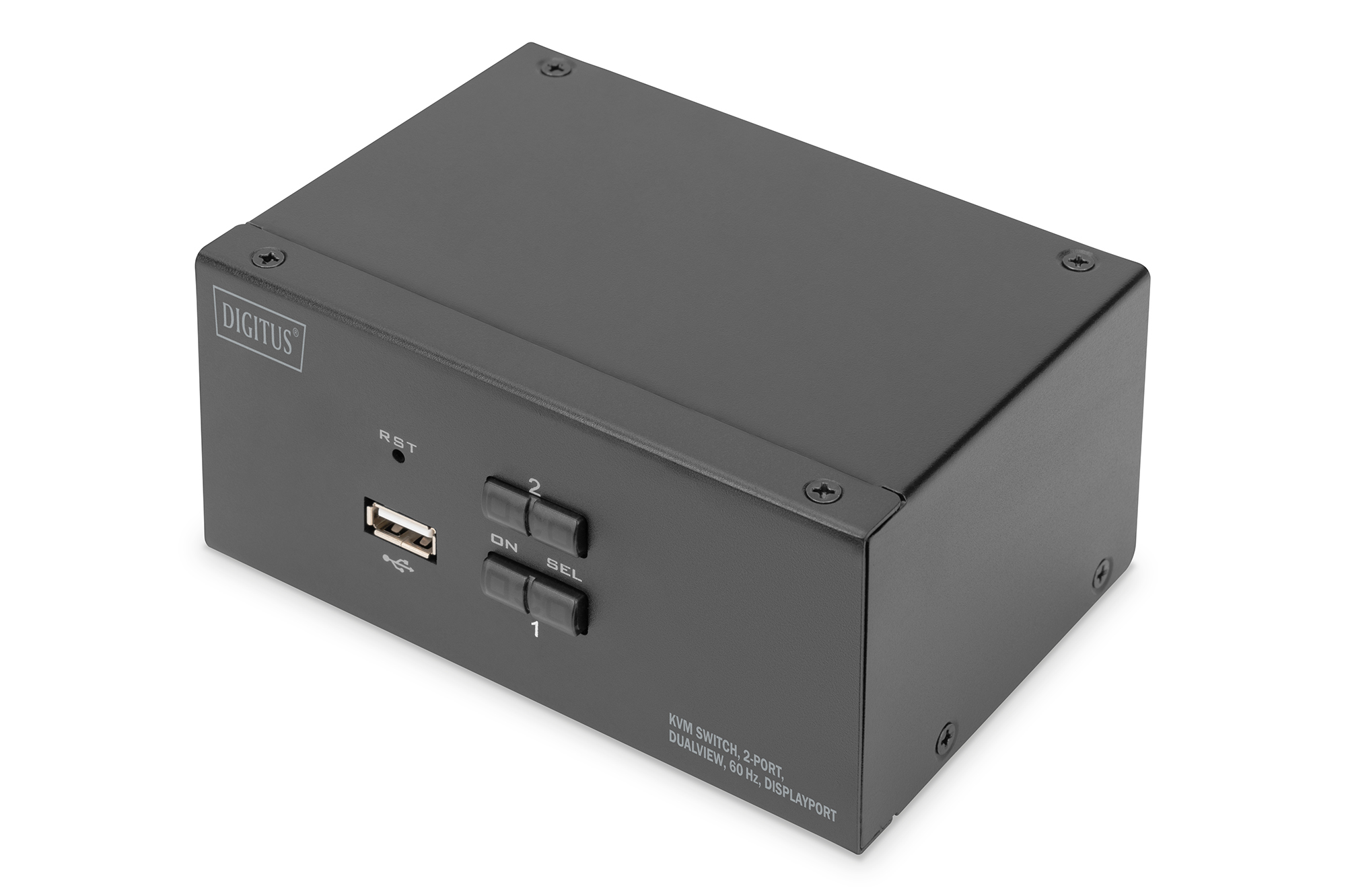 DIGITUS DS-12862 KVM-Switch, 2 Port, Dual Display, 4K, DisplayPort