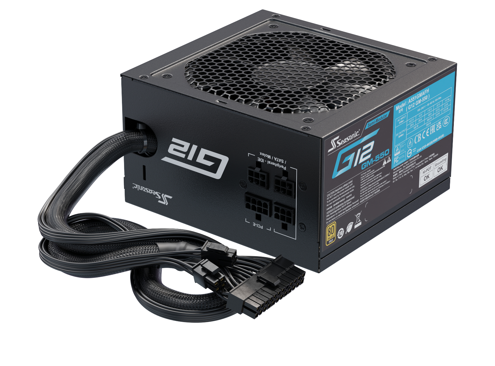 Seasonic G12 GM-550 | 550W | aktiv | 80 PLUS Gold | Semi-Modular