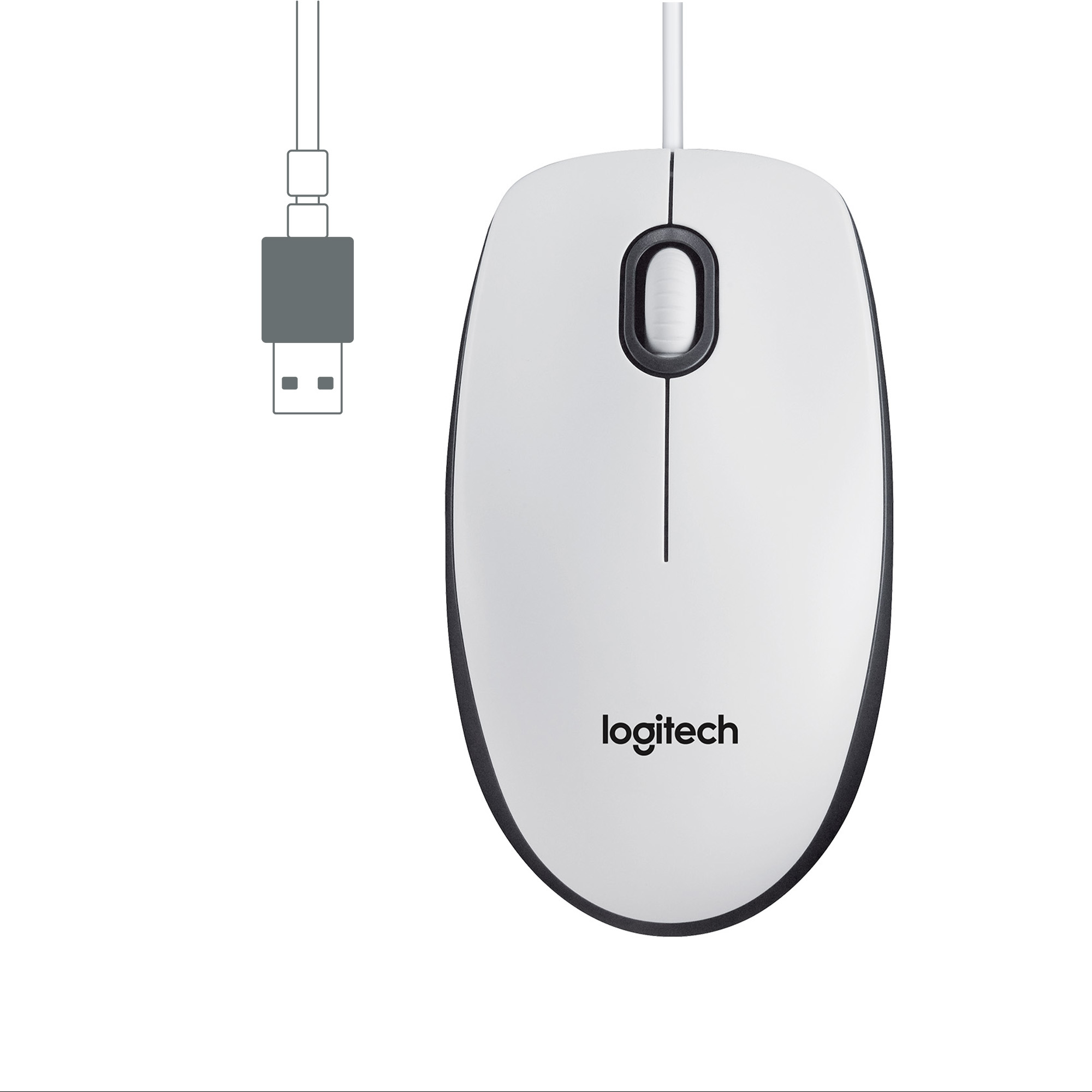 Logitech Maus M100 USB, weiß