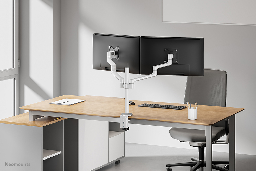 Neomounts Monitor-Tischhalterung - Klemme /Bolzen - 43,2 cm (17") - 68,6 cm (27") - 100 x 100 mm - Höhenverstellung - Weiß