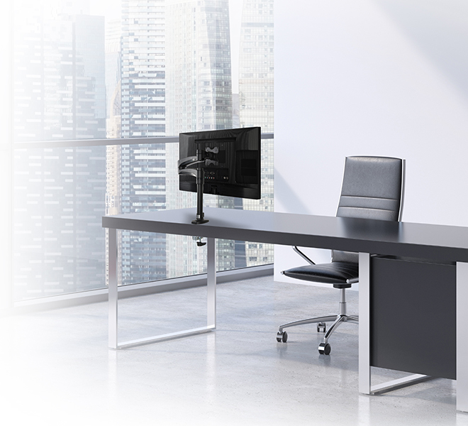B-TECH Tischhalterung mit zwei Armen BT7373/B (VESA 100x100)