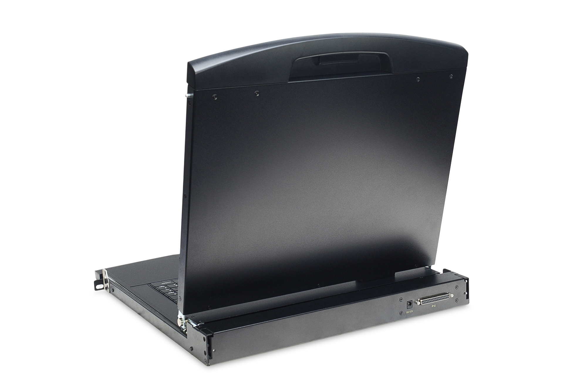 DIGITUS DS-72211-2GE Schrank Zubehör 19" Konsole Modular mit 19" TFT (483cm) 8-Port KVM & Touchpad deutsche Tastatur RAL 9005 schwarz DS-72211-2GE