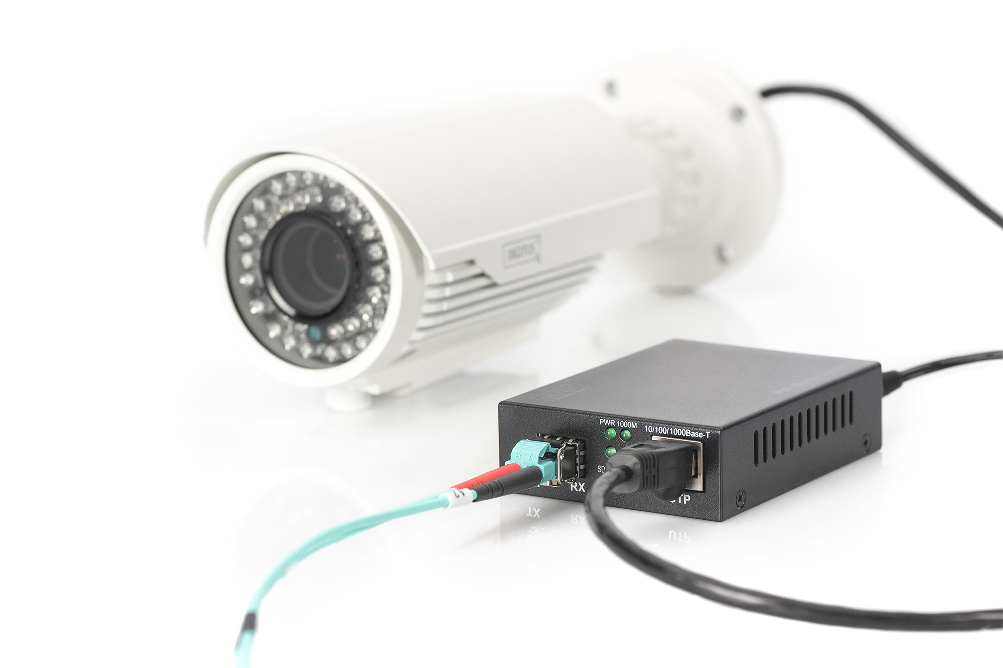 DIGITUS DN-82140 Gigabit PoE Medienkonverter, RJ45 / SFP, PSE
