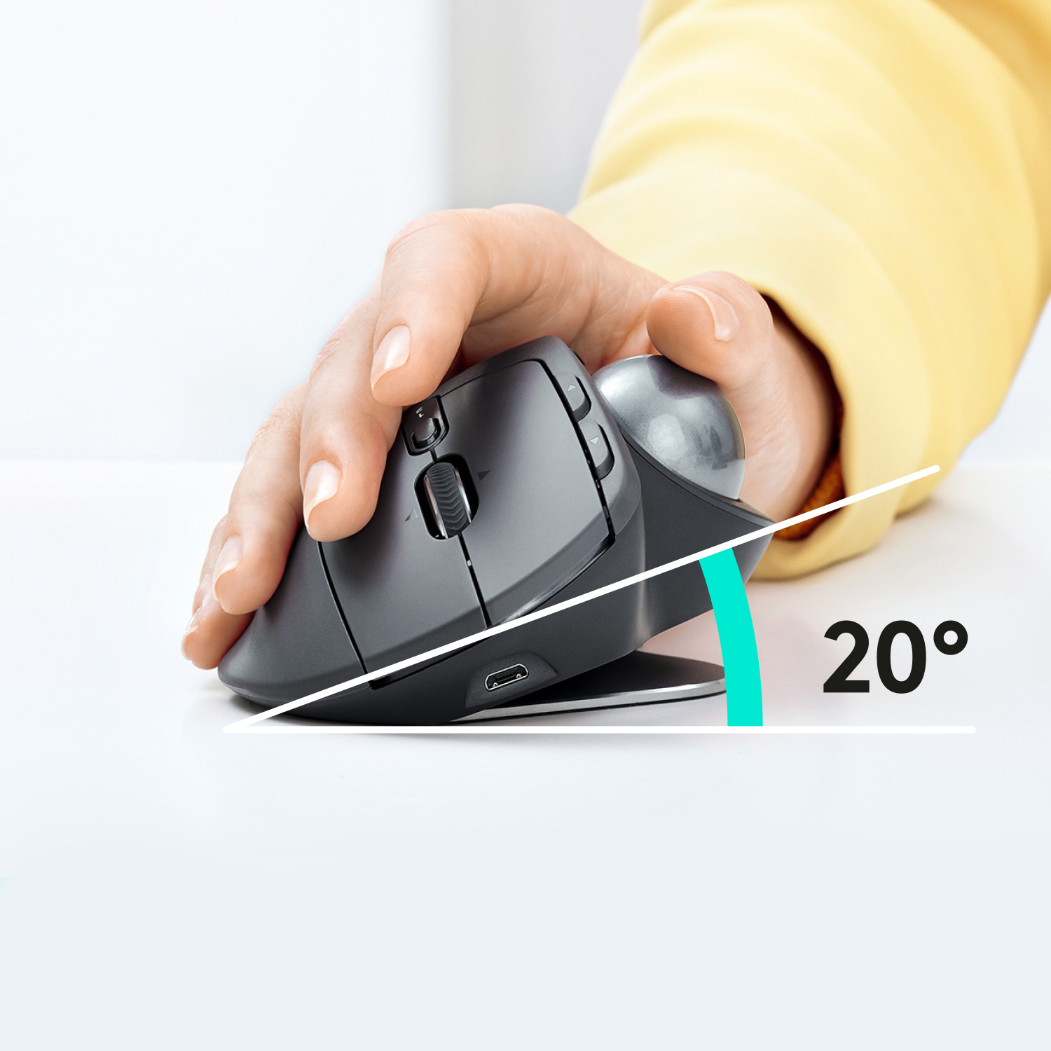 Logitech Maus MX ERGO Trackball, schwarz