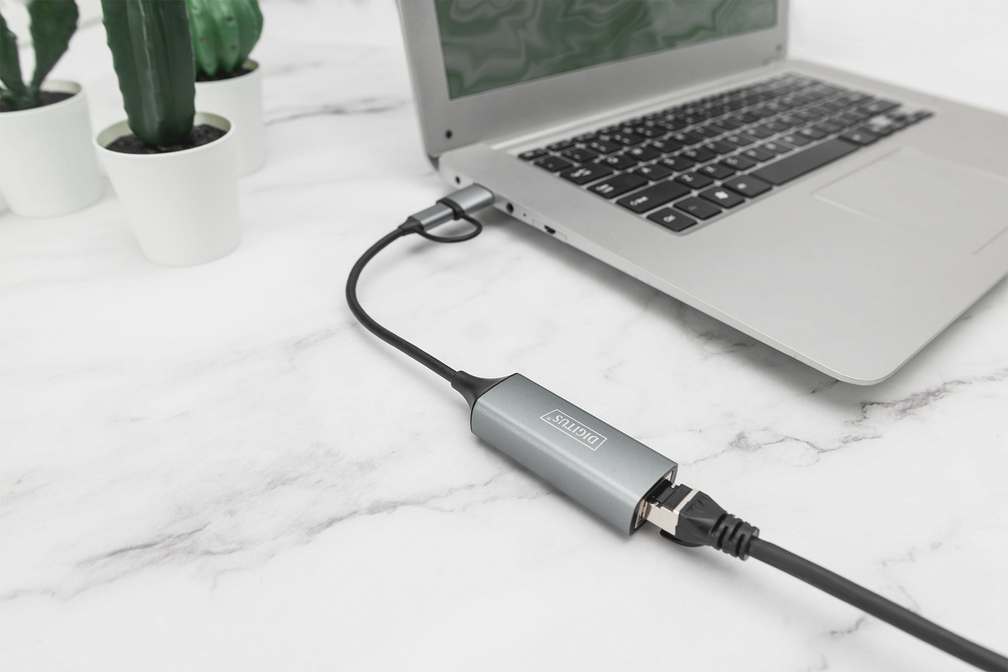 DIGITUS DN-3028 USB Type-C™ Gigabit Ethernet Adapter 2.5G, USB-C™ + USB A (USB3.1/3.0)