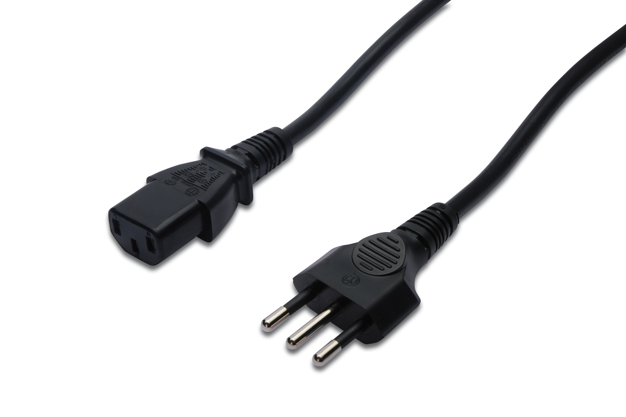 DIGITUS AK-440113-018-S Netzanschlusskabel, Italien Stecker - C13 St/Bu, 1.8m