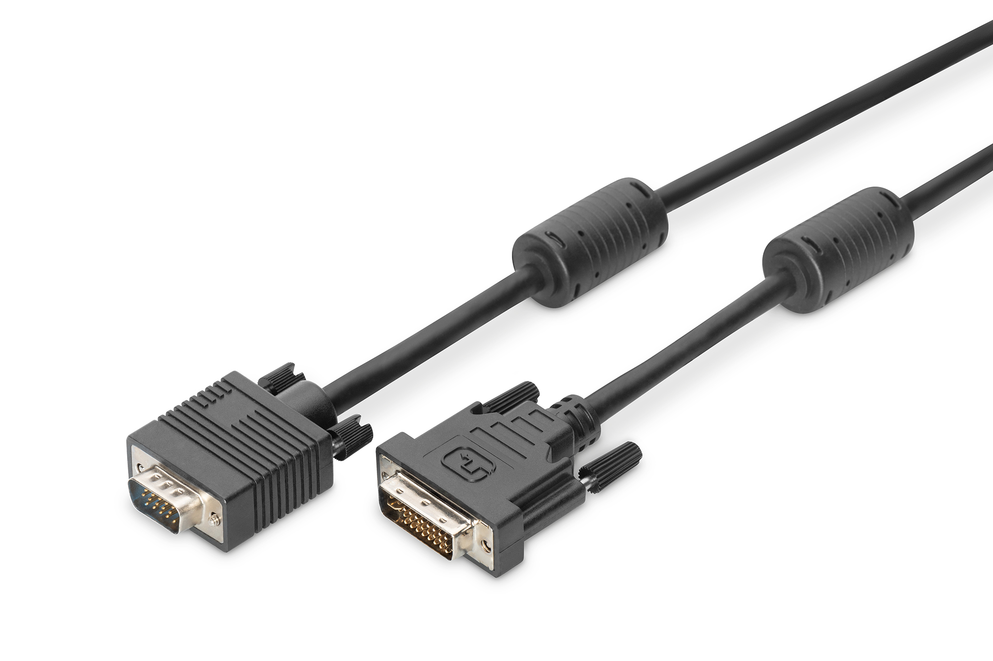 DIGITUS AK-320300-020-S DVI Adapterkabel, DVI(24+5) - HD15, 2x Ferrit St/St, 2.0m