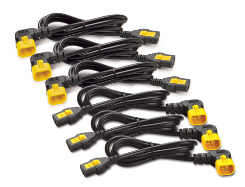 APC AP8702R-WW - Power Cord Kit (6 ea), Locking, C13 TO C14 (90 Degree), 0.6m
