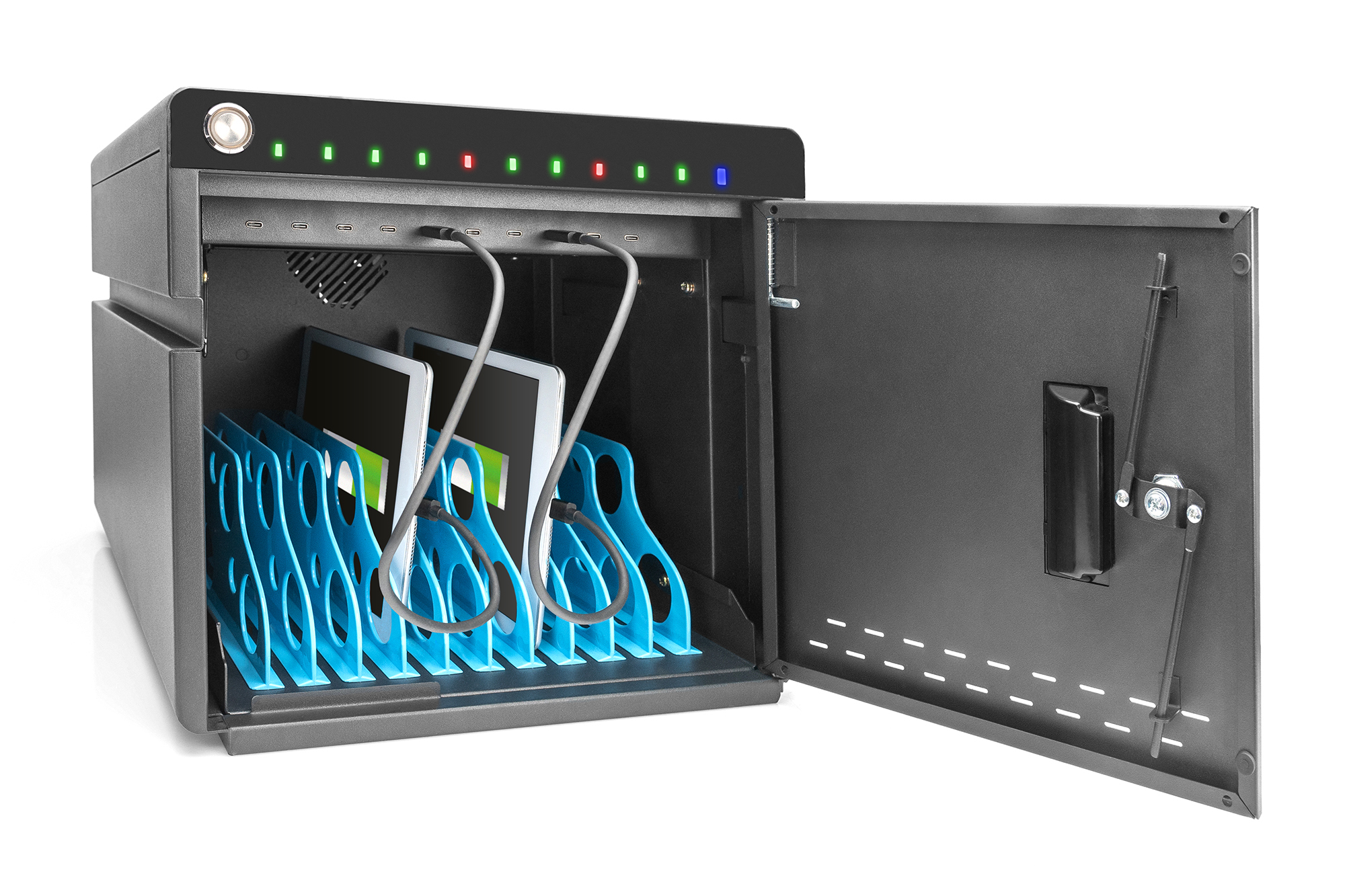 DIGITUS DN-45004 Desktop Ladeschrank, 14", USB-C, UV-C 10 Ladestationen, Lüfter, 345 x 360 x 370 mm