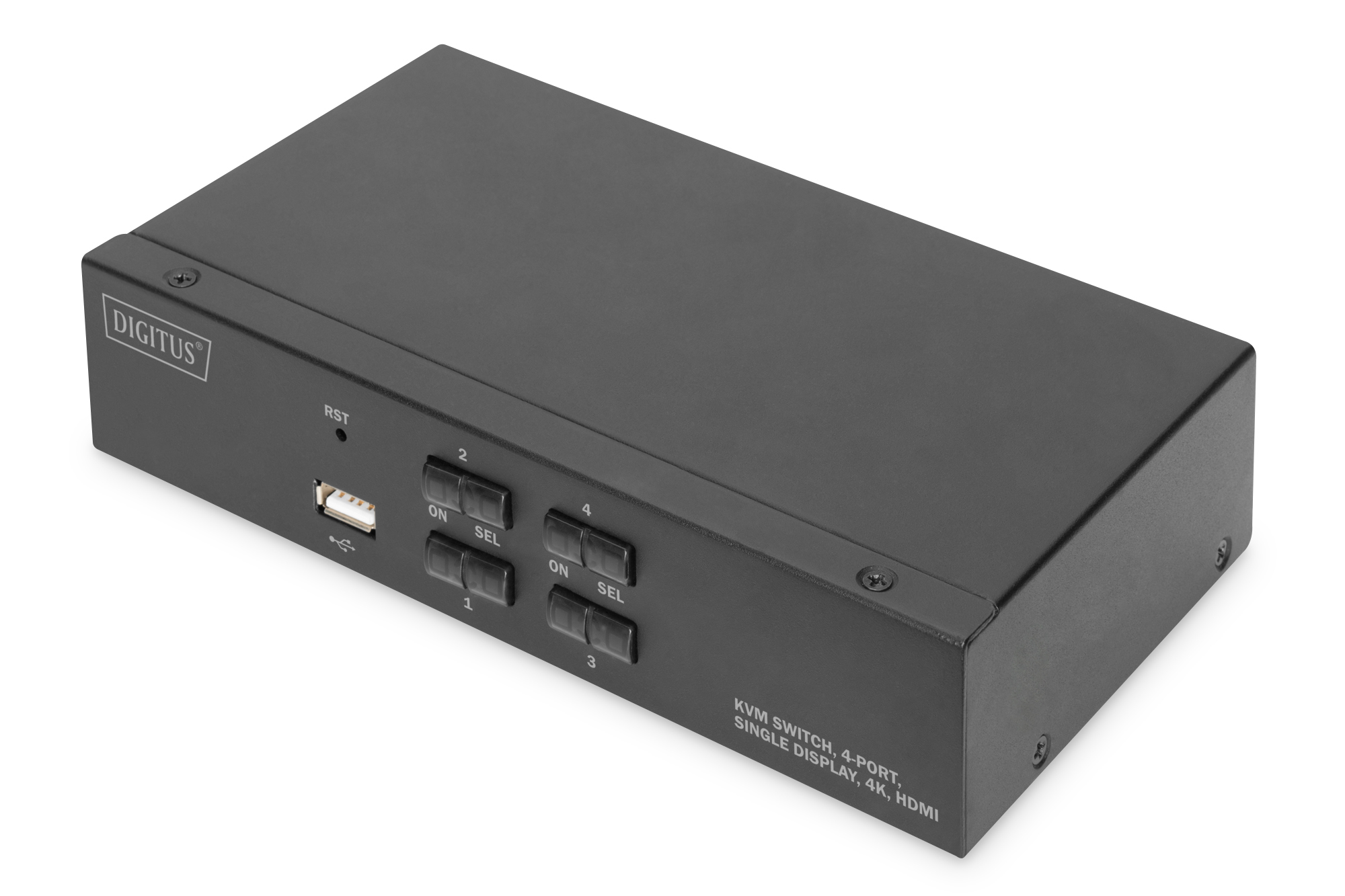 DIGITUS DS-12880 KVM-Switch, 4-Port, Single-Display, 4K, HDMI