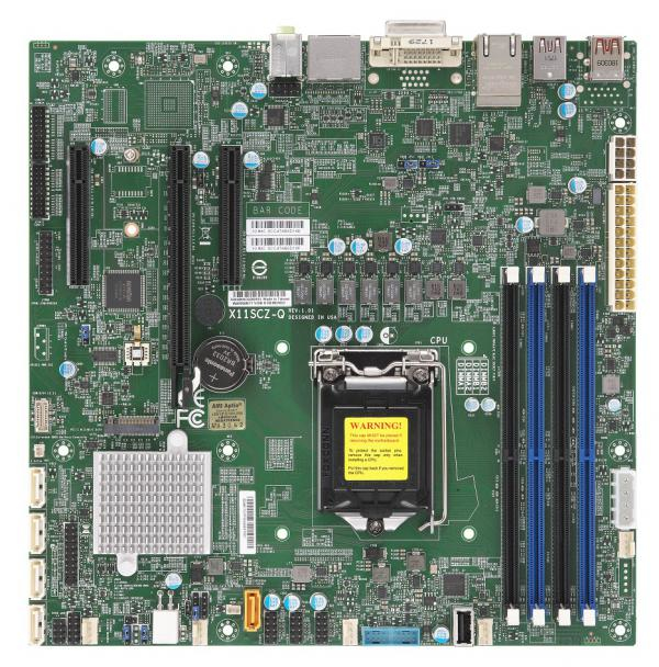 MB Supermicro X11SCZ-Q - Motherboard - mATX - LGA1151 - Q370 Chipsatz - Vpro USB 3.0, USB 3.1, USB-C - 2 x Gigabit LAN