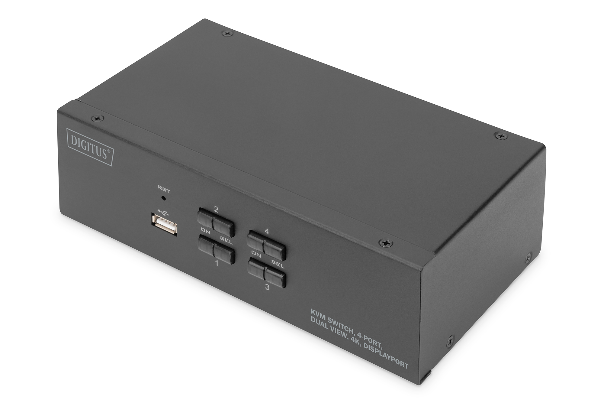 DIGITUS DS-12882 KVM Switch, 4 Port, Dual Display, 4K, DisplayPort