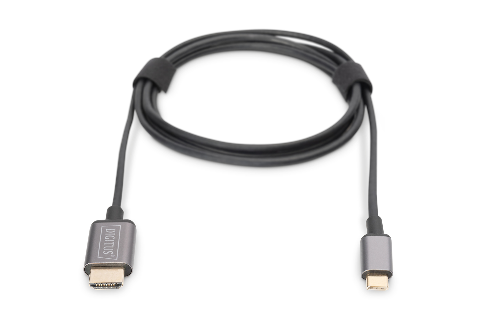 DIGITUS DA-70821 USB-C - HDMI Adapter, 1,8 m 4K/30Hz, schwarz, Metallgehäuse