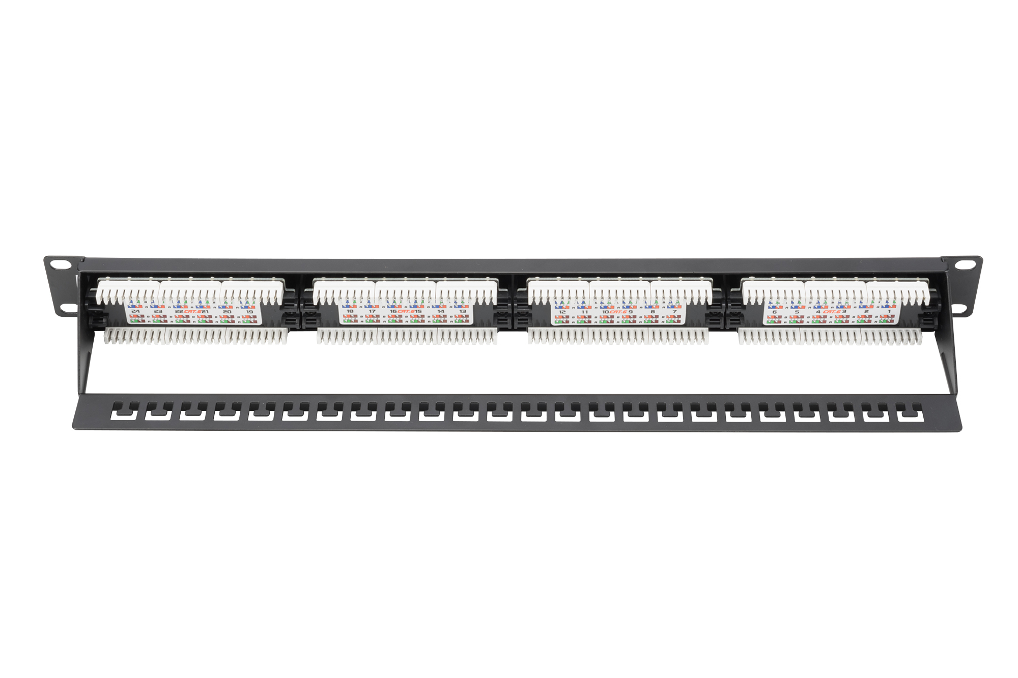 DIGITUS DN-91624U Patchpanel CAT 6 Klasse E ungeschirmt 24-Port 1HE                            8P8C LSA Schwarz RAL 9005 DN-91624