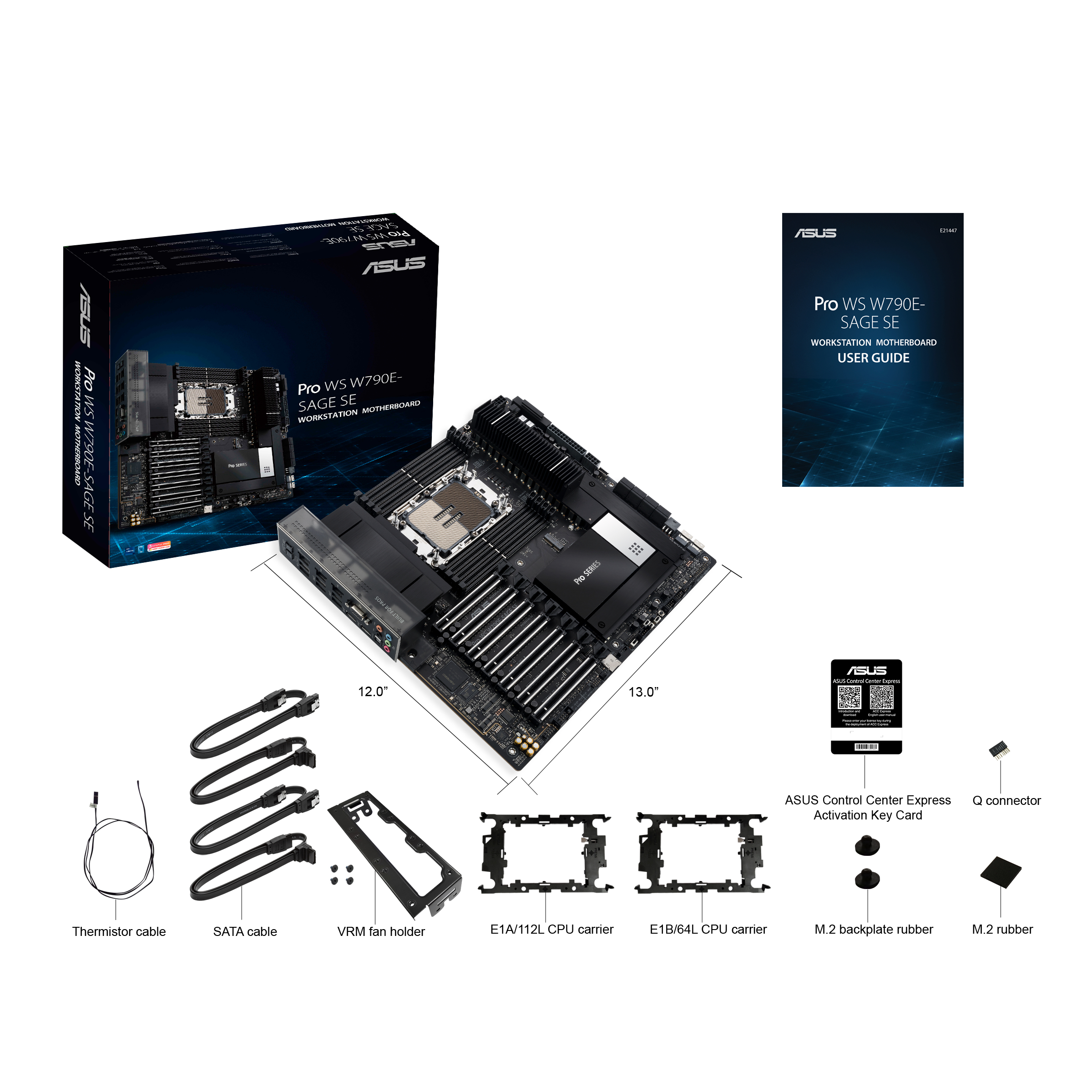 MB ASUS Workstation LGA4677 Pro WS W790E-SAGE SE  2x 10GB W790 Chipsatz | 1 x Intel Xeon W3400/2400 (SSI/EEB) ++