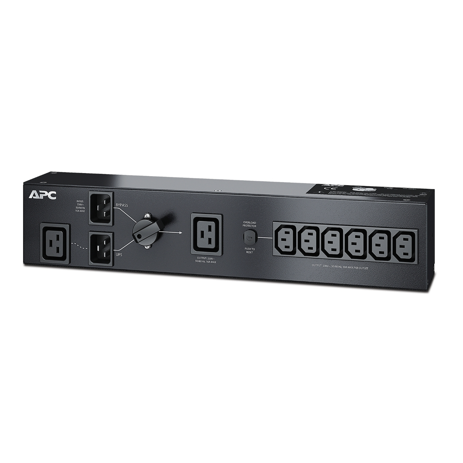 APC SBP3000RMI - SERVICE BYPASS PANEL 230V 16A BBM IEC C20 input, (6) IEC C13 (1) C19 output